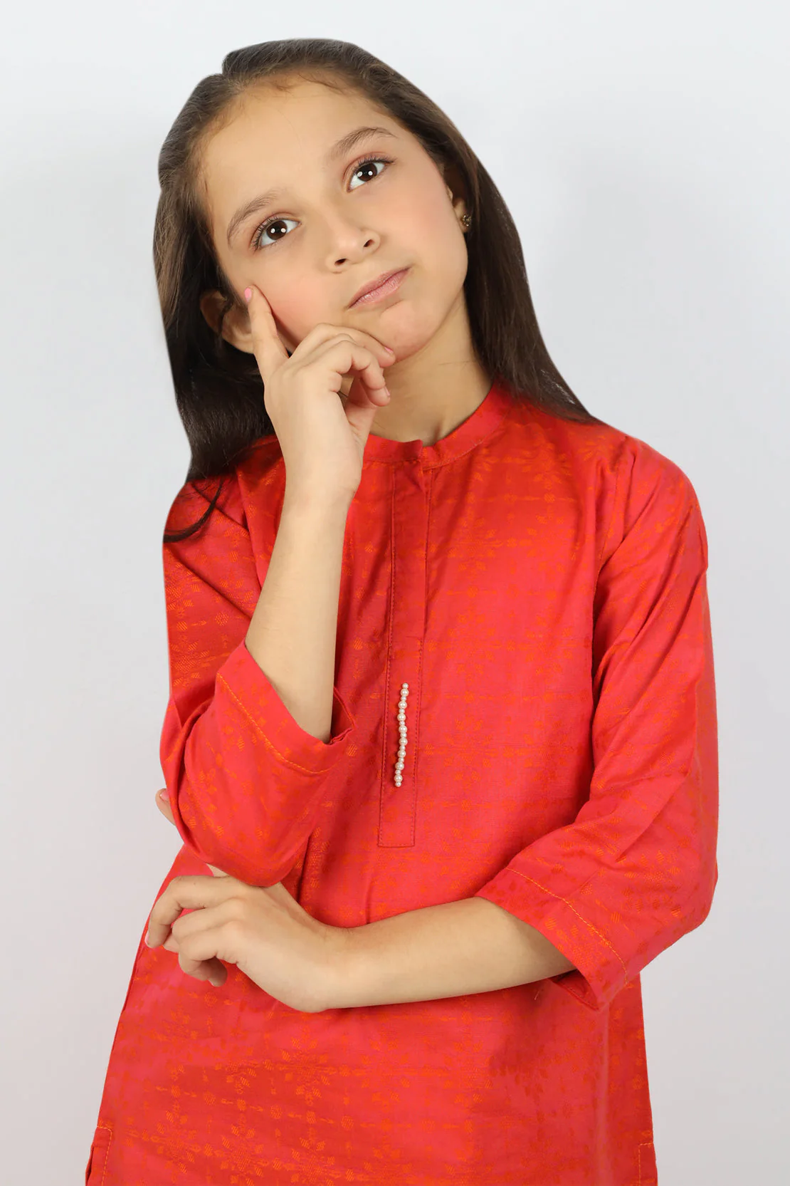 Stitched Cotton Jacquard Shirt/trouser For Kids - Image 2