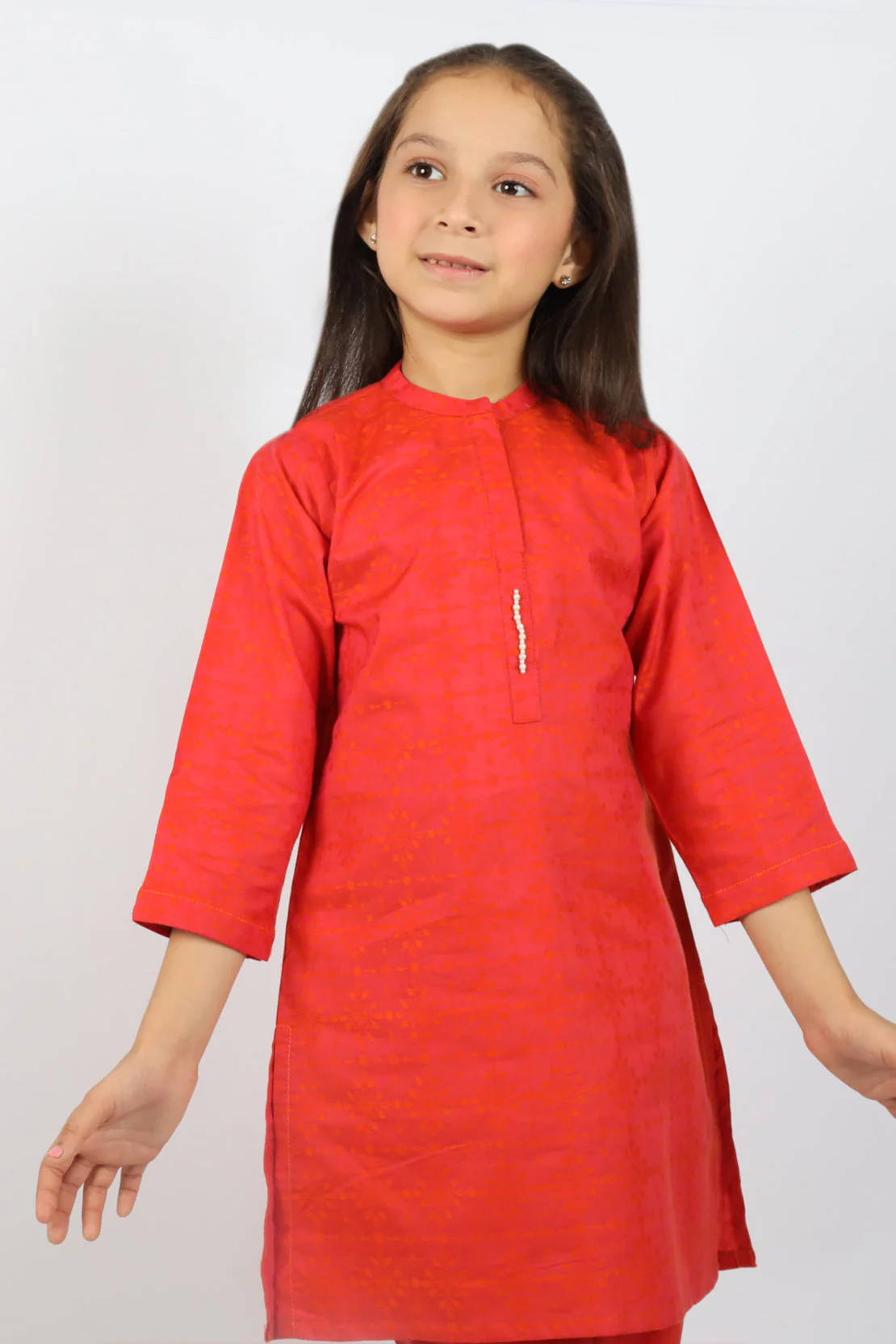 Stitched Cotton Jacquard Shirt/trouser For Kids - Image 3
