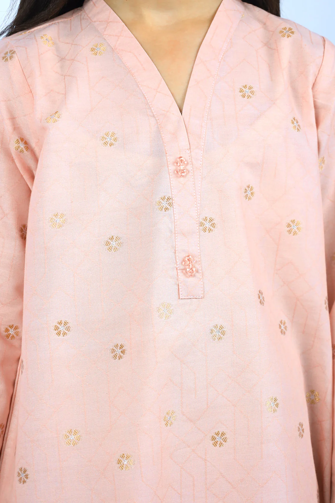 Stitched Cotton Jacquard Shirt/trouser For Kids - Image 3