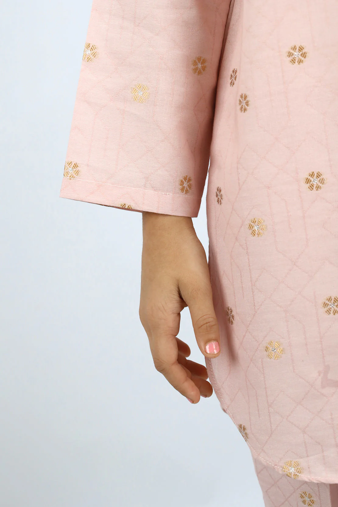 Stitched Cotton Jacquard Shirt/trouser For Kids - Image 4