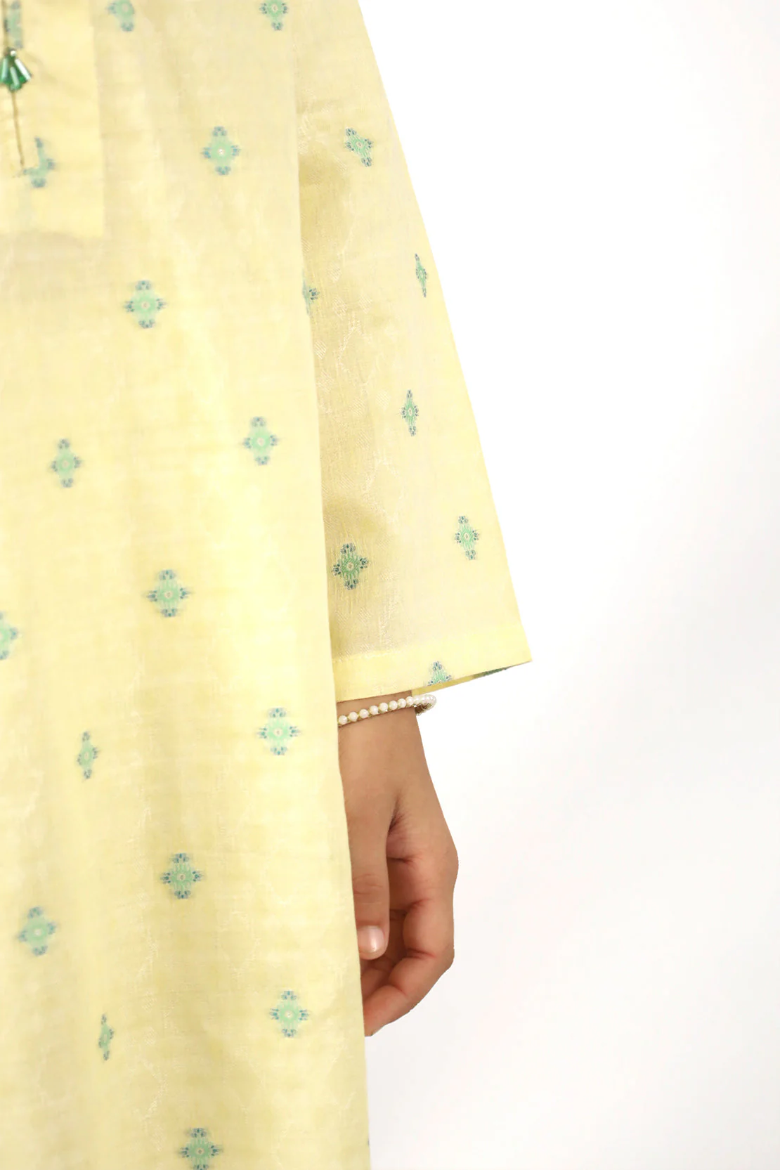 Stitched Cotton Jacquard Shirt/trouser For Kids - Image 4