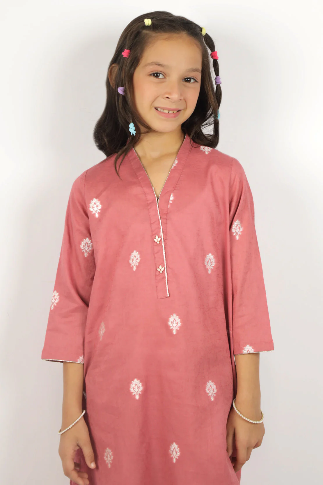 Stitched Cotton Jacquard Shirt/trouser For Kids - Image 2