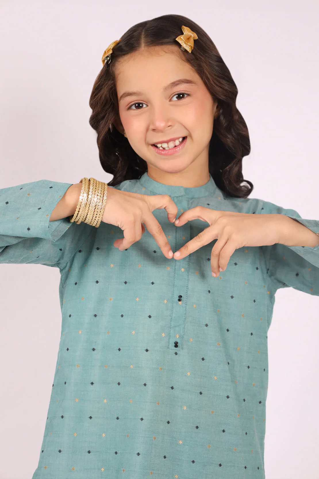 Stitched Cotton Jacquard Shirt/trouser For Kids - Image 3