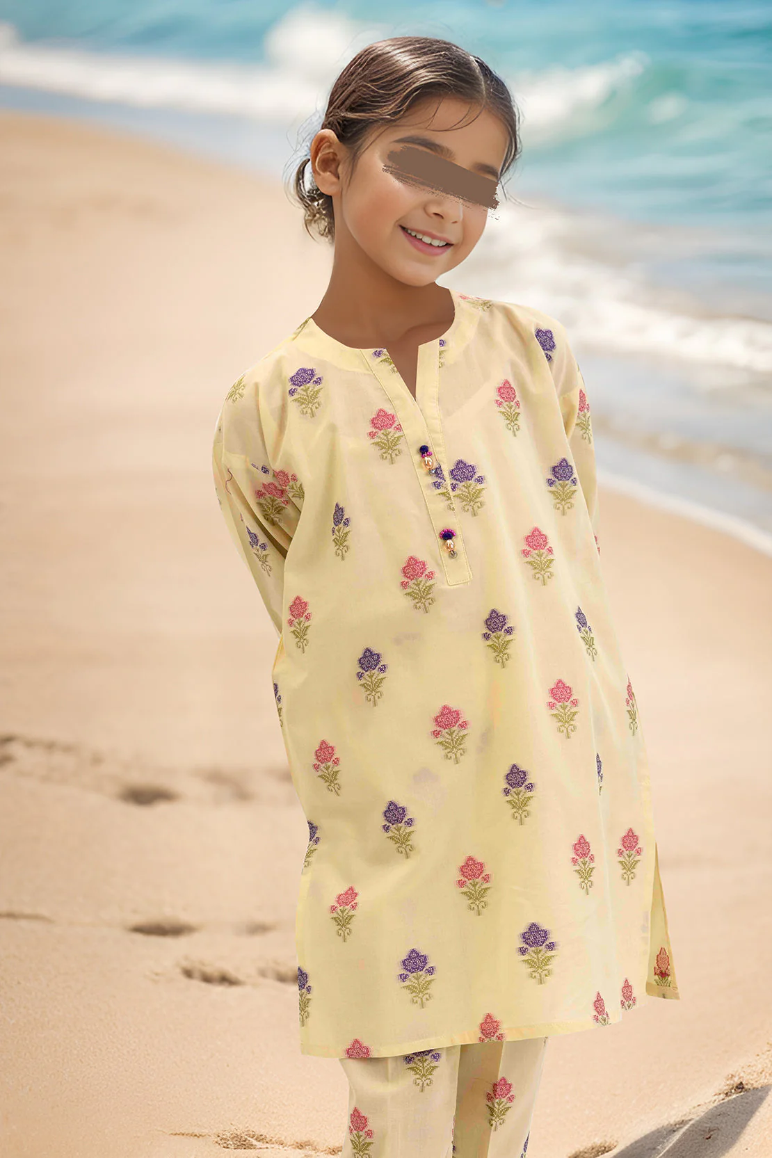 Stitched Cotton Jacquard Shirt/trouser For Kids - Image 2