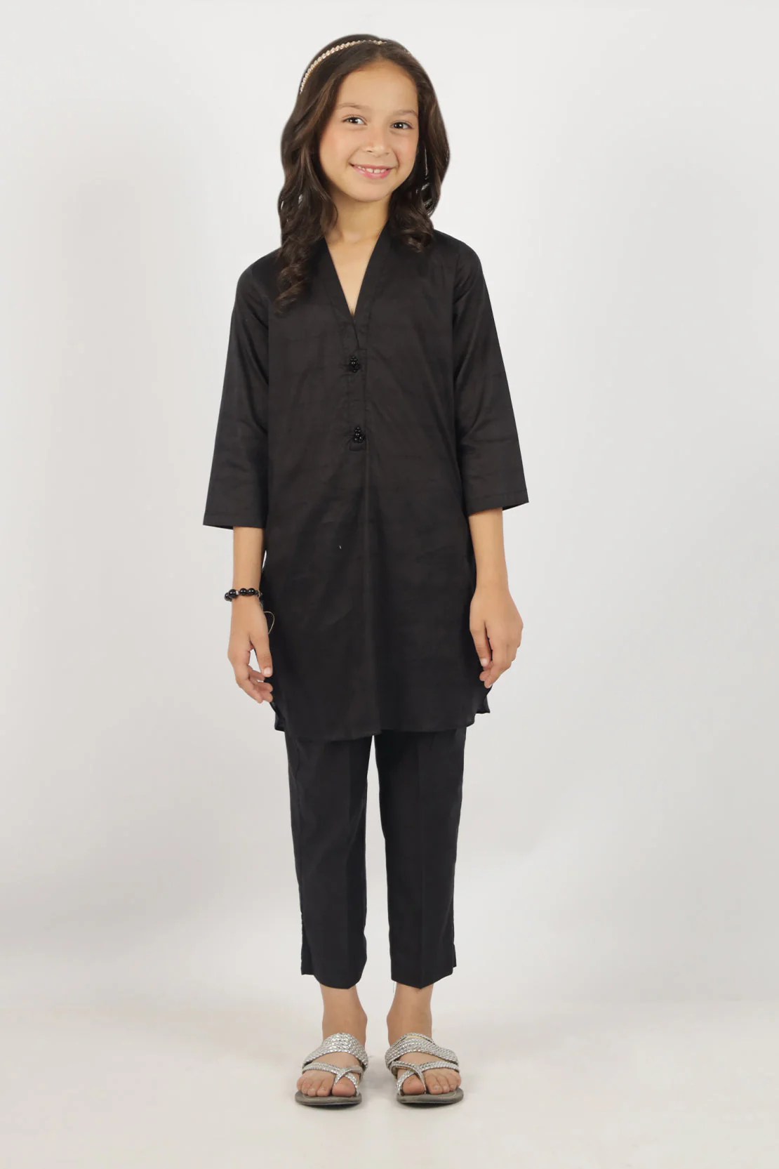 Stitched Cotton Jacquard Shirt/trouser For Kids - Image 2