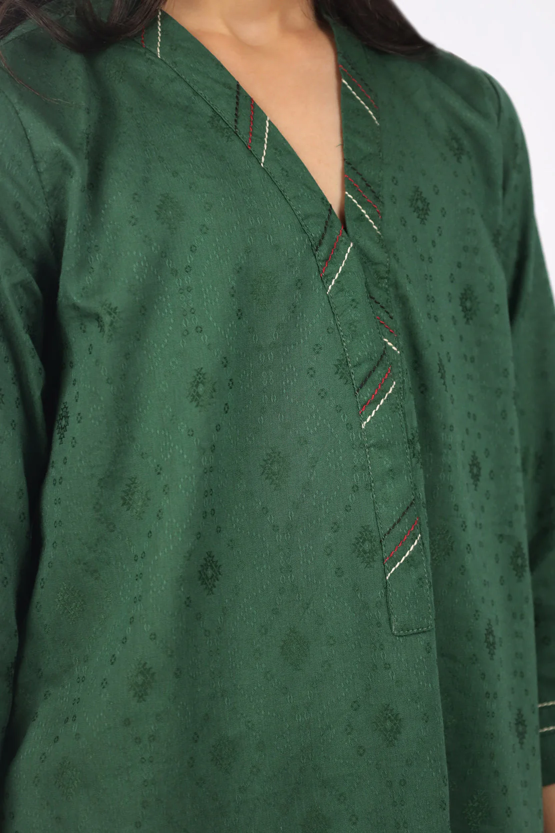Stitched Cotton Jacquard Shirt/trouser For Kids - Image 4