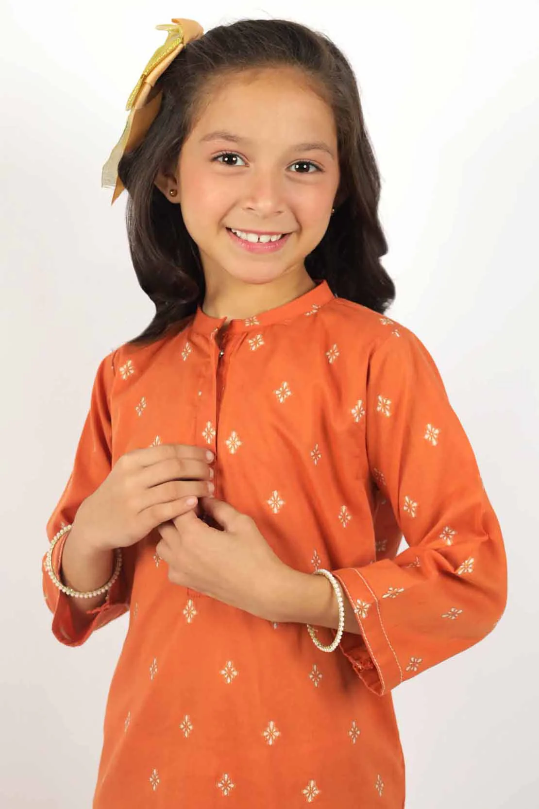 Stitched Cotton Jacquard Shirt/trouser For Kids - Image 2