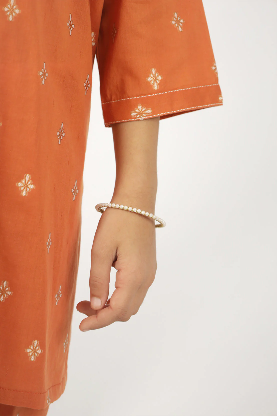 Stitched Cotton Jacquard Shirt/trouser For Kids - Image 4