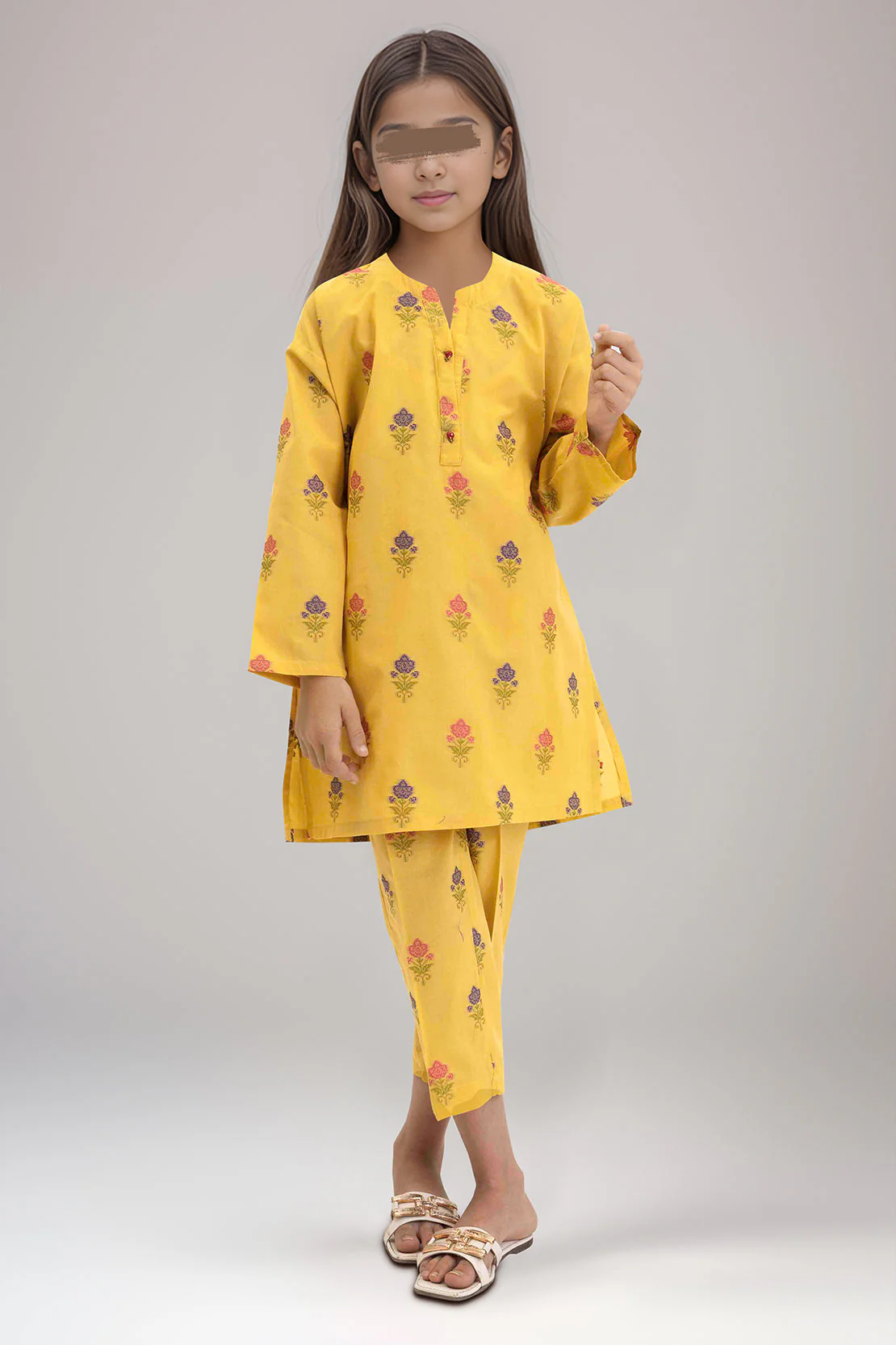 Stitched Cotton Jacquard Shirt/trouser For Kids
