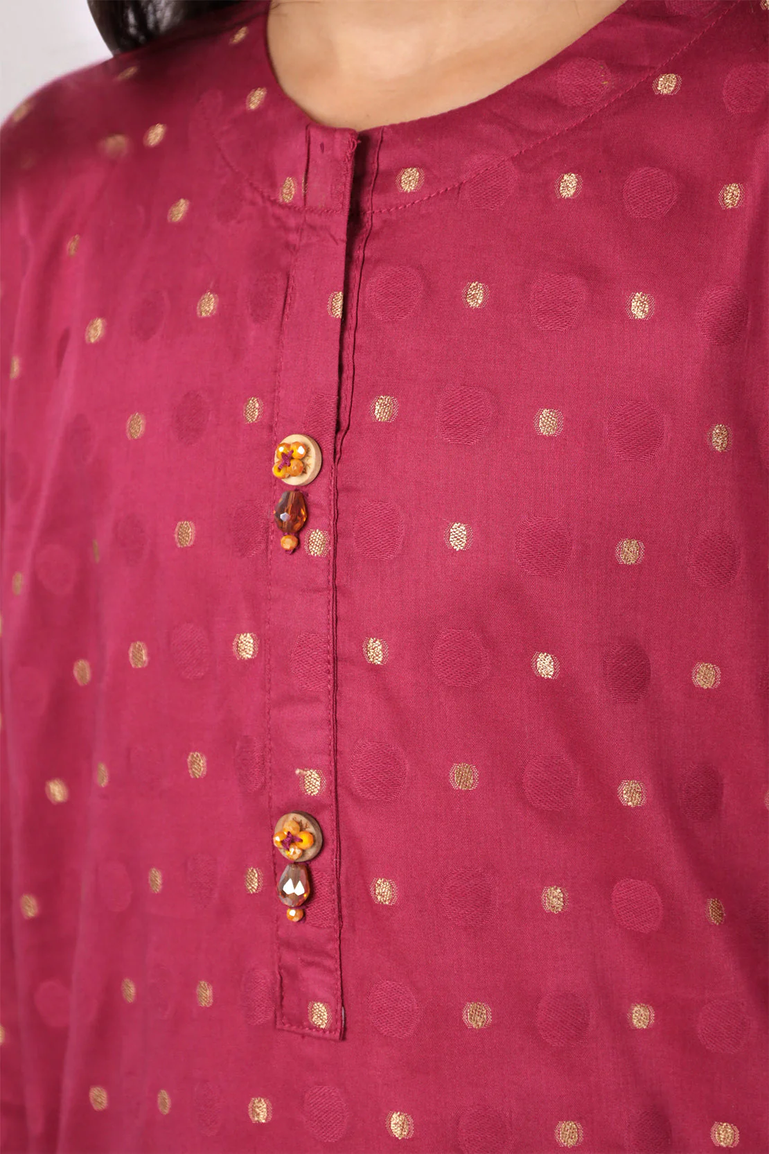Stitched Cotton Jacquard Shirt/trouser For Kids - Image 4