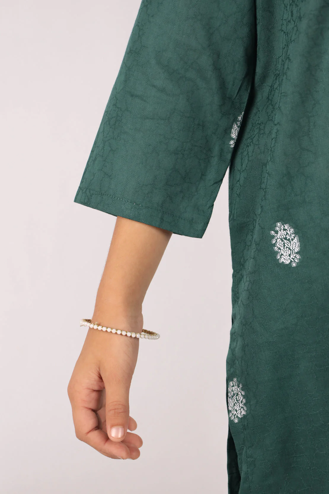 Stitched Cotton Jacquard Shirt/trouser For Kids - Image 6