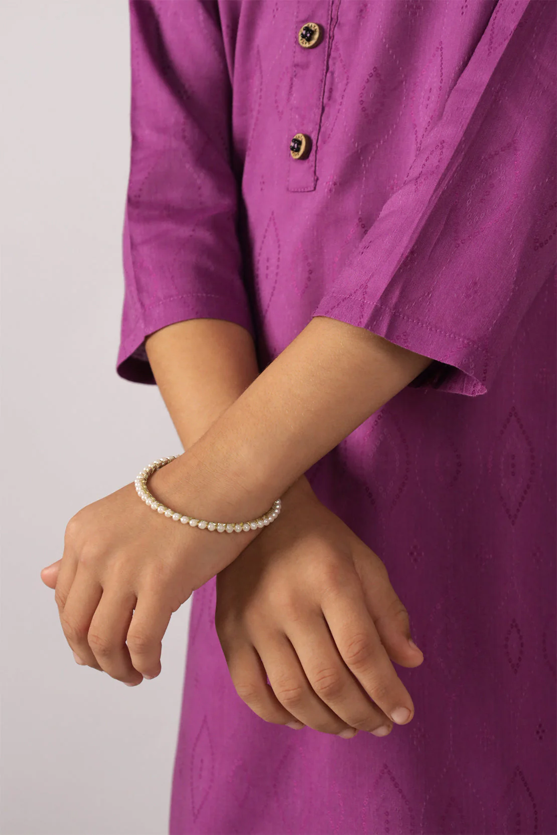 Stitched Cotton Jacquard Shirt/trouser For Kids - Image 4