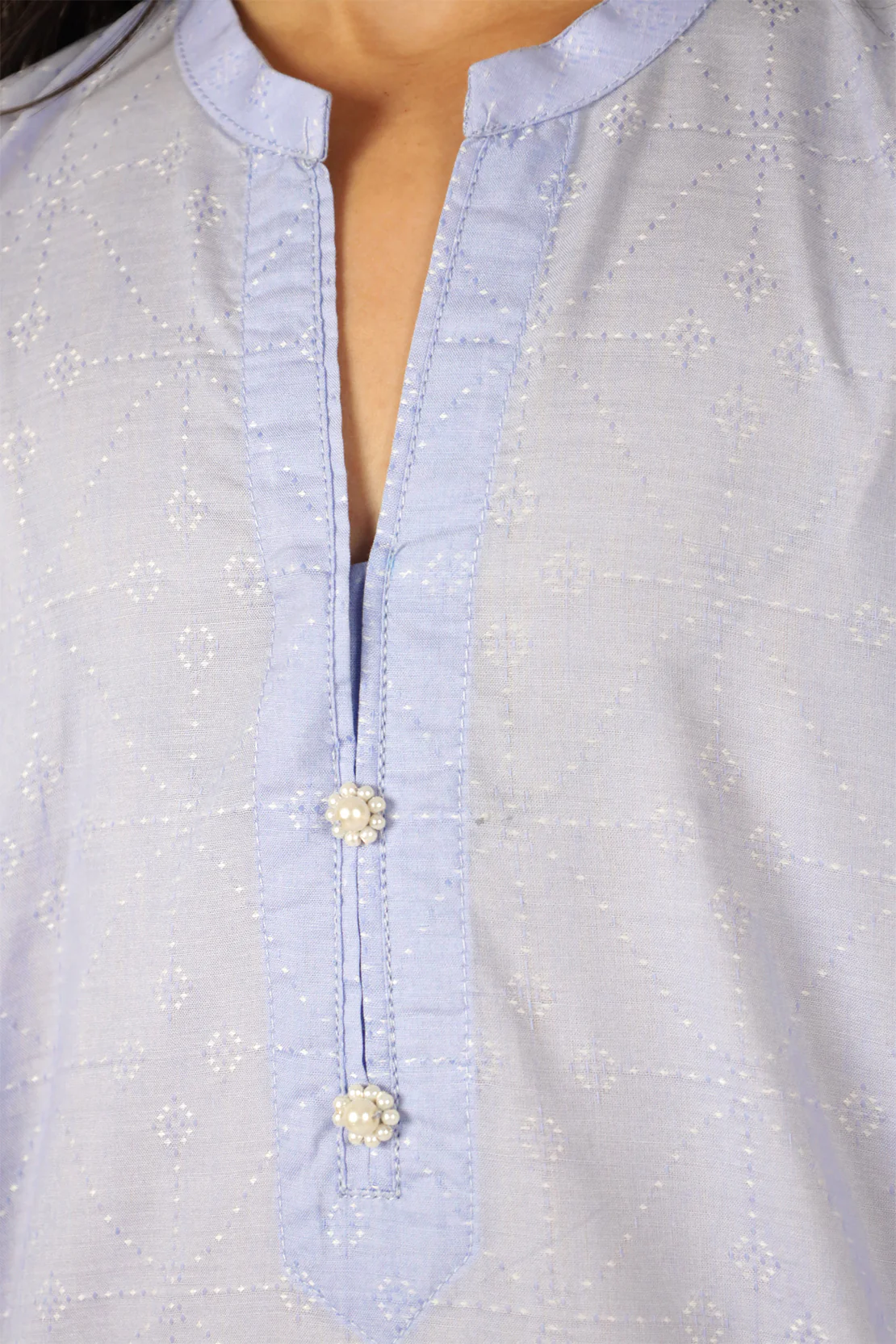 Stitched Cotton Jacquard Shirt/trouser For Kids - Image 3