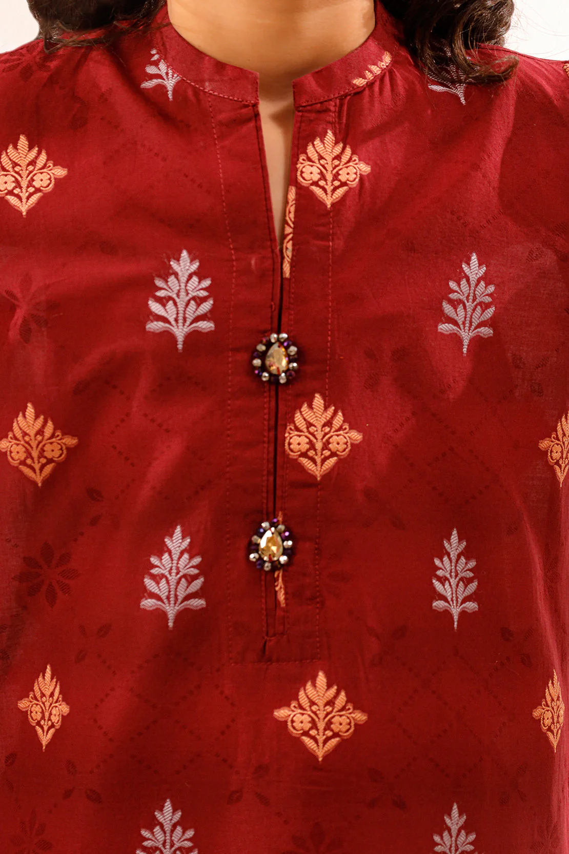 Stitched Cotton Jacquard Shirt/trouser For Kids - Image 7