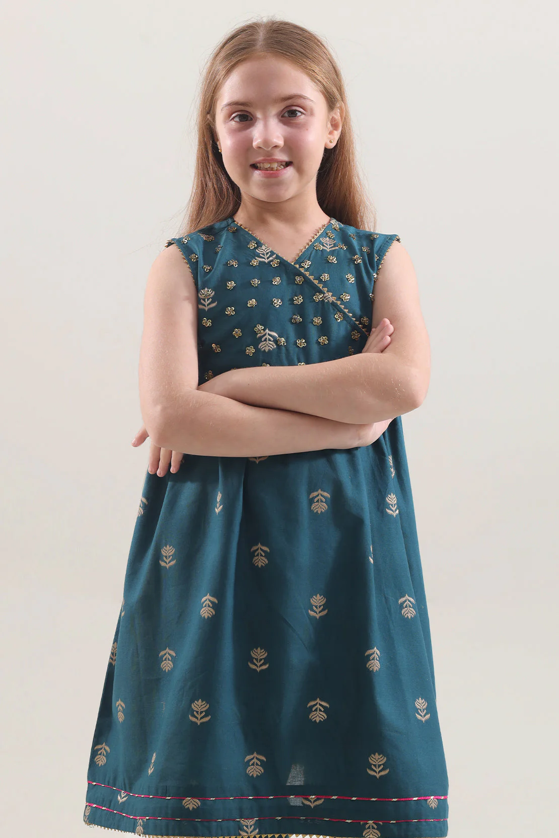 Stitched Cotton Jacquard Shirt/trouser For Kids - Image 2