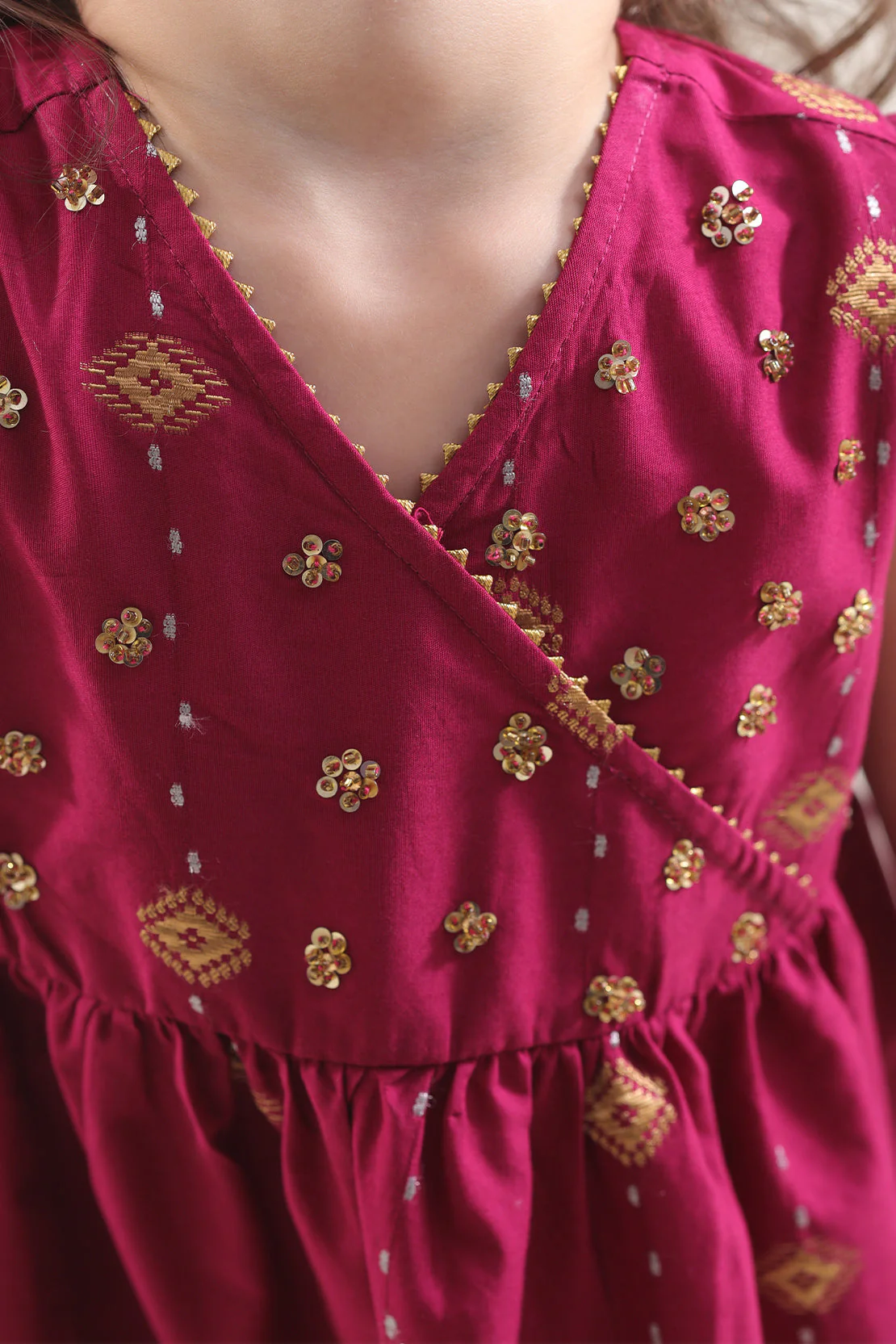 Stitched Cotton Jacquard Shirt/trouser For Kids - Image 5