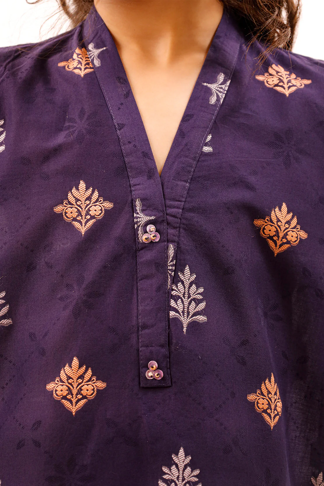 Stitched Cotton Jacquard Shirt/trouser For Kids - Image 5