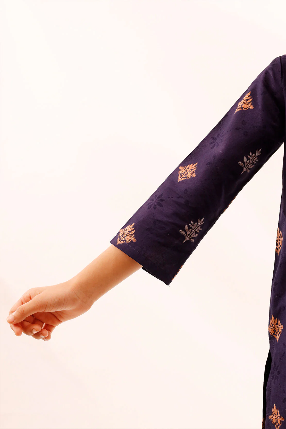 Stitched Cotton Jacquard Shirt/trouser For Kids - Image 6