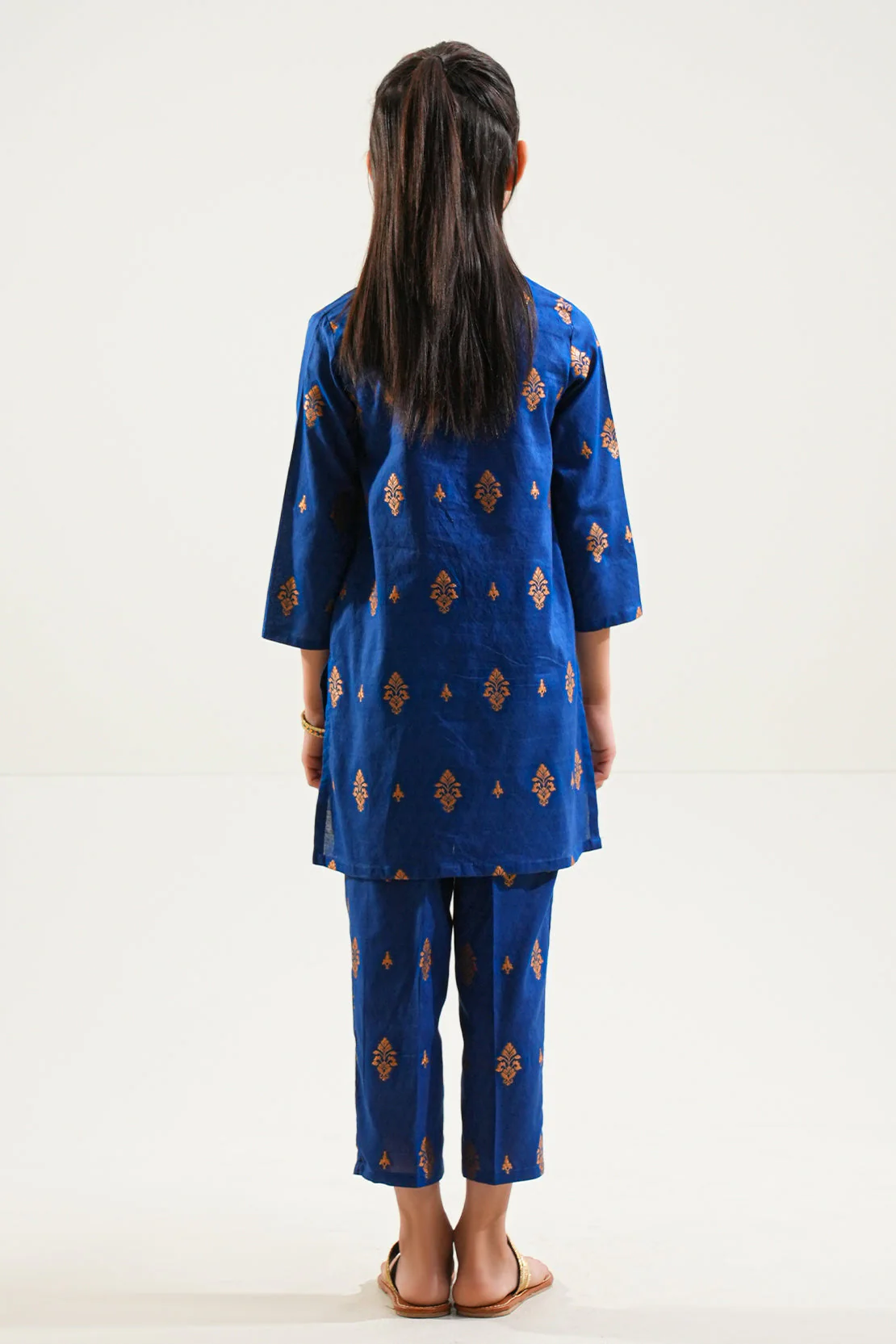 Stitched Cotton Jacquard Shirt/trouser For Kids - Image 4