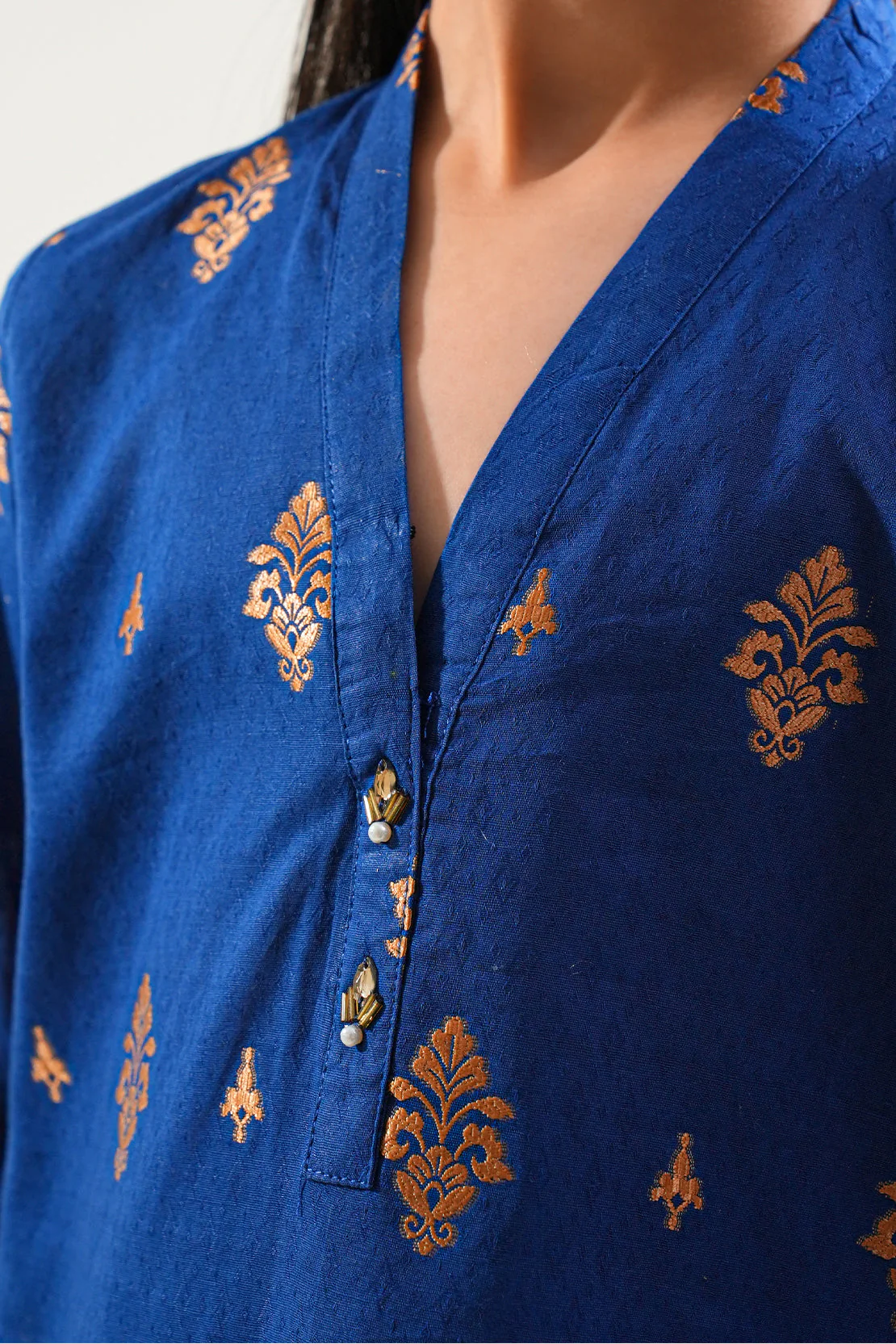 Stitched Cotton Jacquard Shirt/trouser For Kids - Image 5