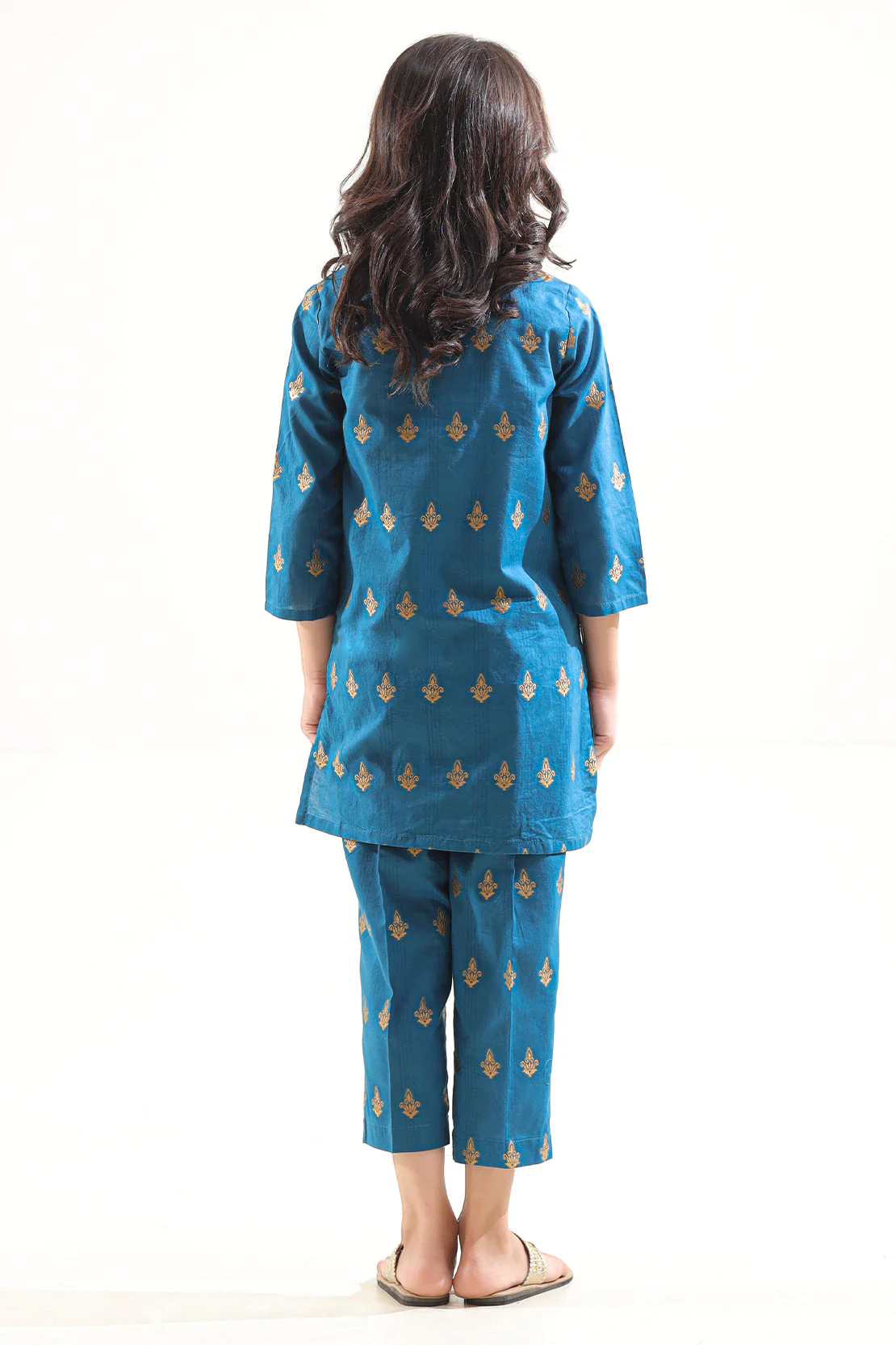Stitched Cotton Jacquard Shirt/trouser For Kids - Image 4