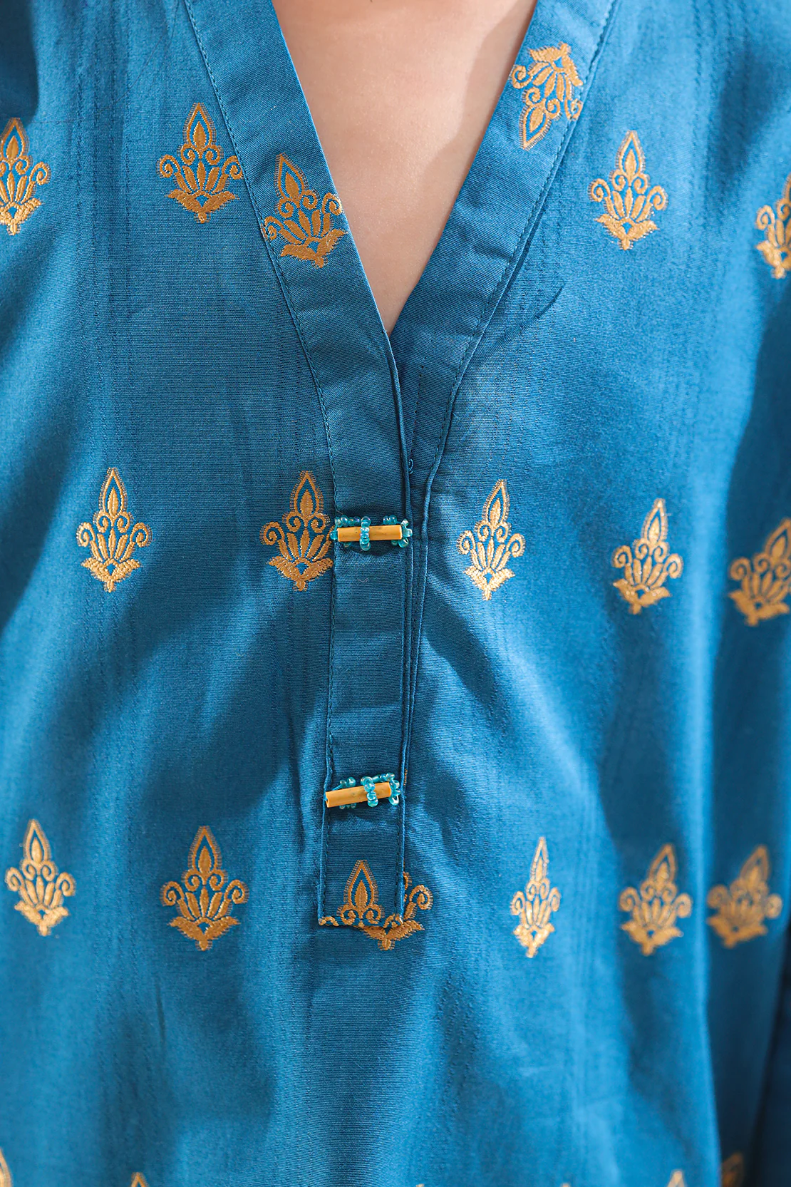 Stitched Cotton Jacquard Shirt/trouser For Kids - Image 5