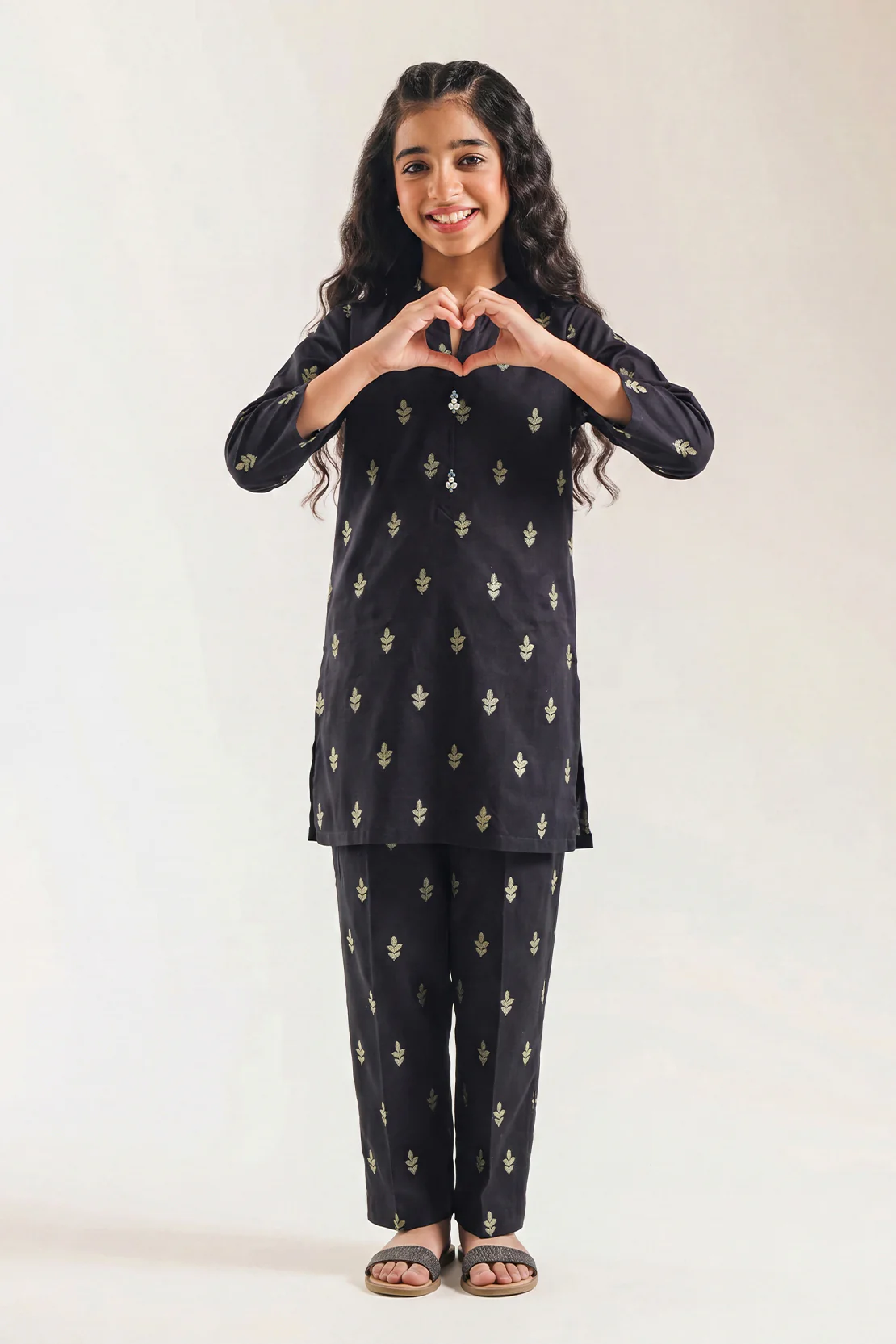 Stitched Cotton Jacquard Shirt/trouser For Kids - Image 2