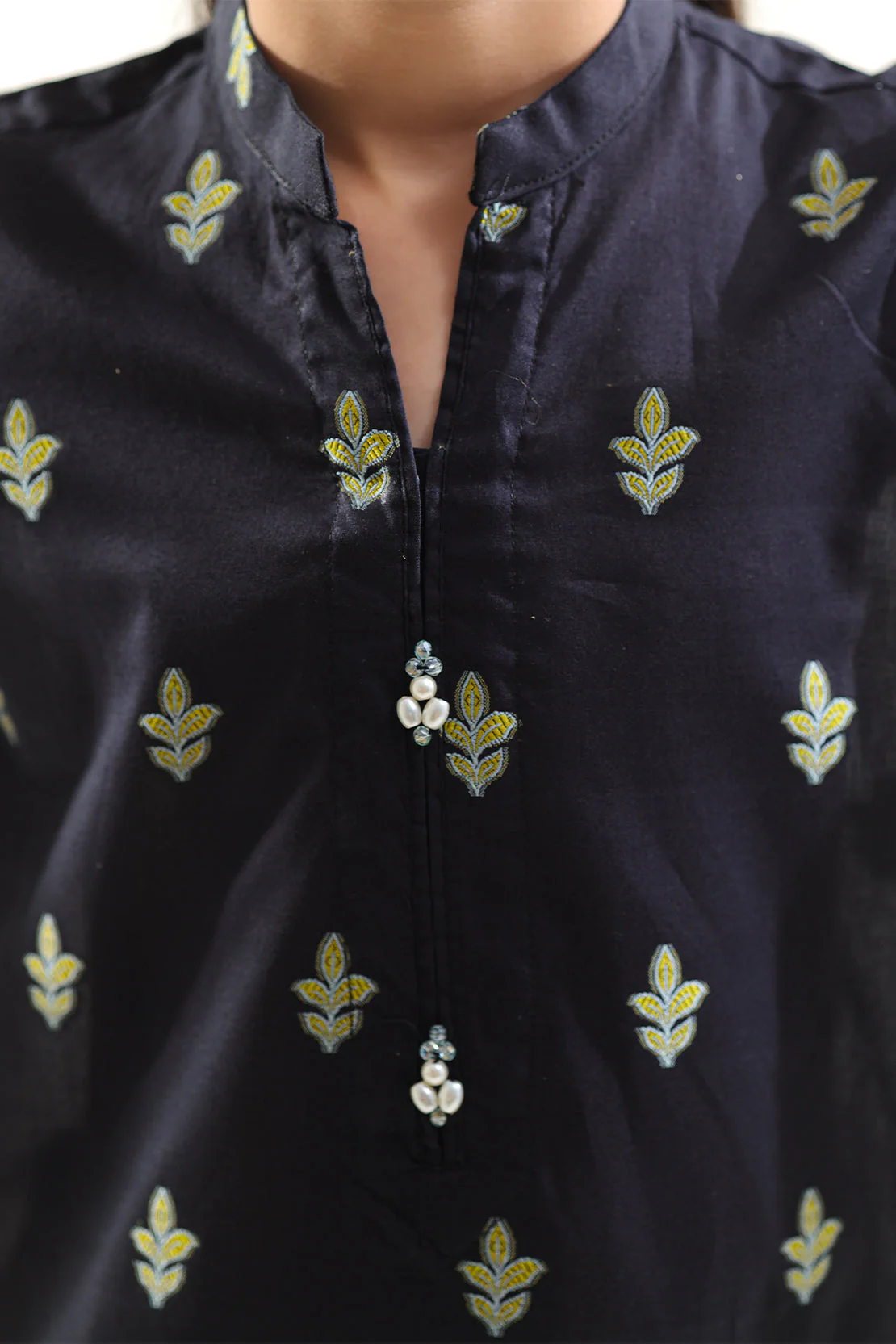 Stitched Cotton Jacquard Shirt/trouser For Kids - Image 4