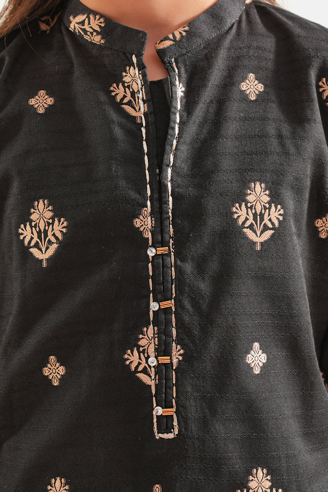 Stitched Cotton Jacquard Shirt/trouser For Kids - Image 5