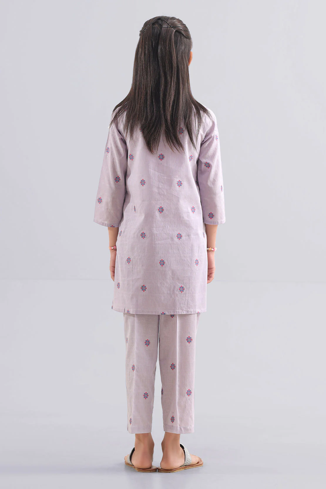 Stitched Cotton Jacquard Shirt/trouser For Kids - Image 3