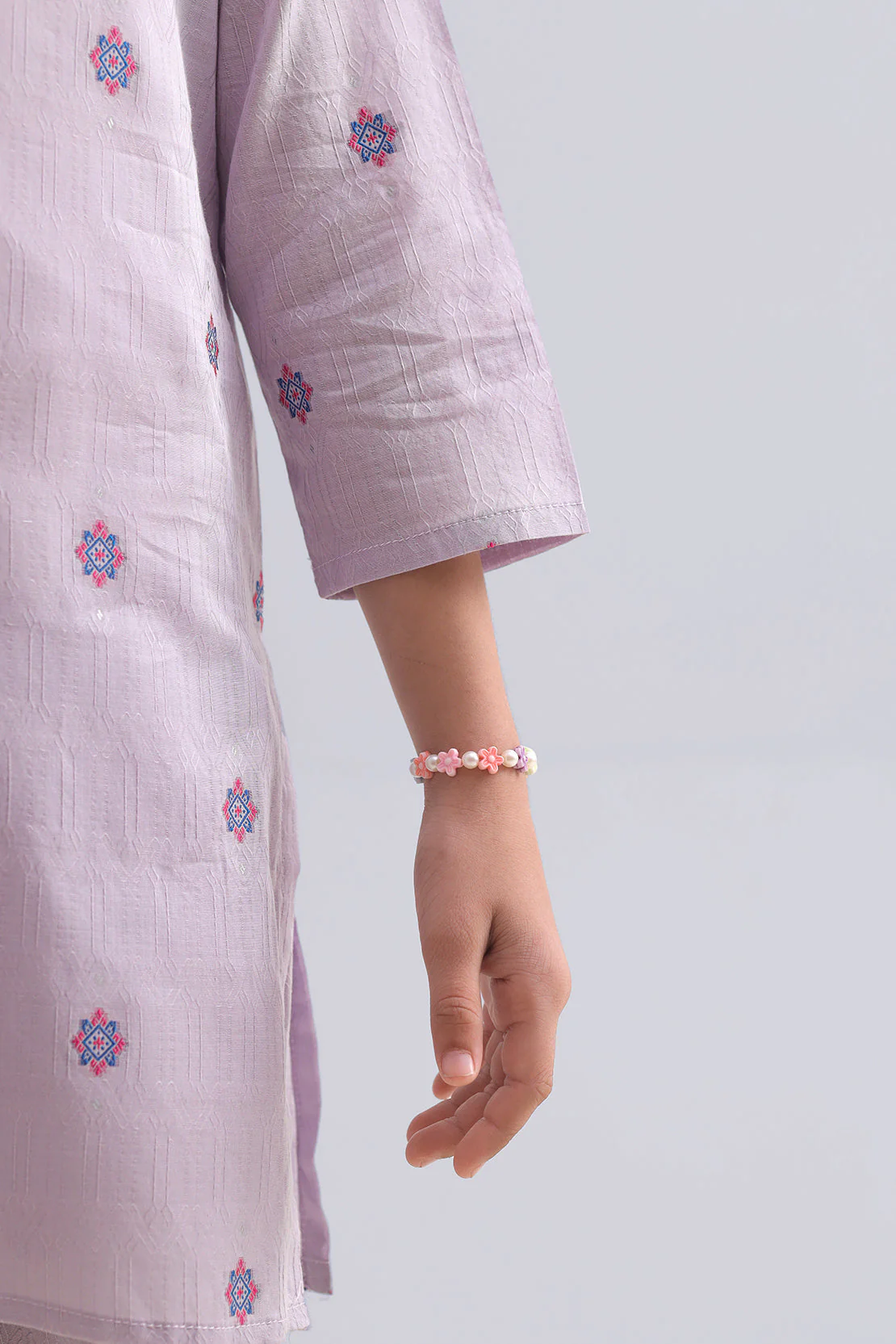 Stitched Cotton Jacquard Shirt/trouser For Kids - Image 5