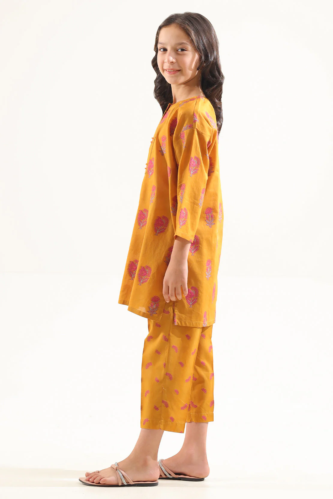Stitched Cotton Jacquard Shirt/trouser For Kids - Image 3