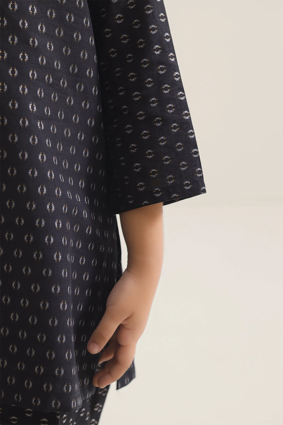 Stitched Cotton Jacquard Shirt/trouser For Kids - Image 6