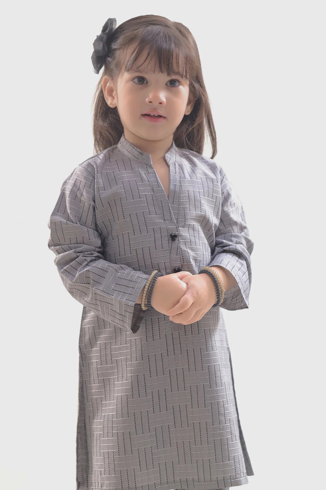 Stitched Cotton Jacquard Shirt/trouser For Kids - Image 2