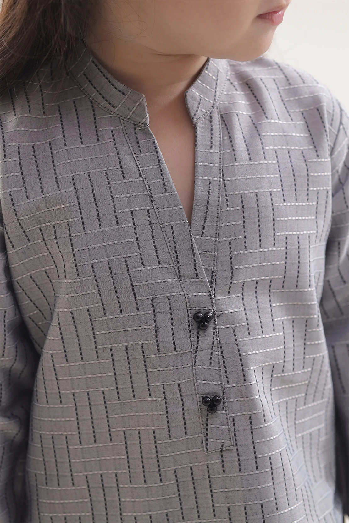 Stitched Cotton Jacquard Shirt/trouser For Kids - Image 4