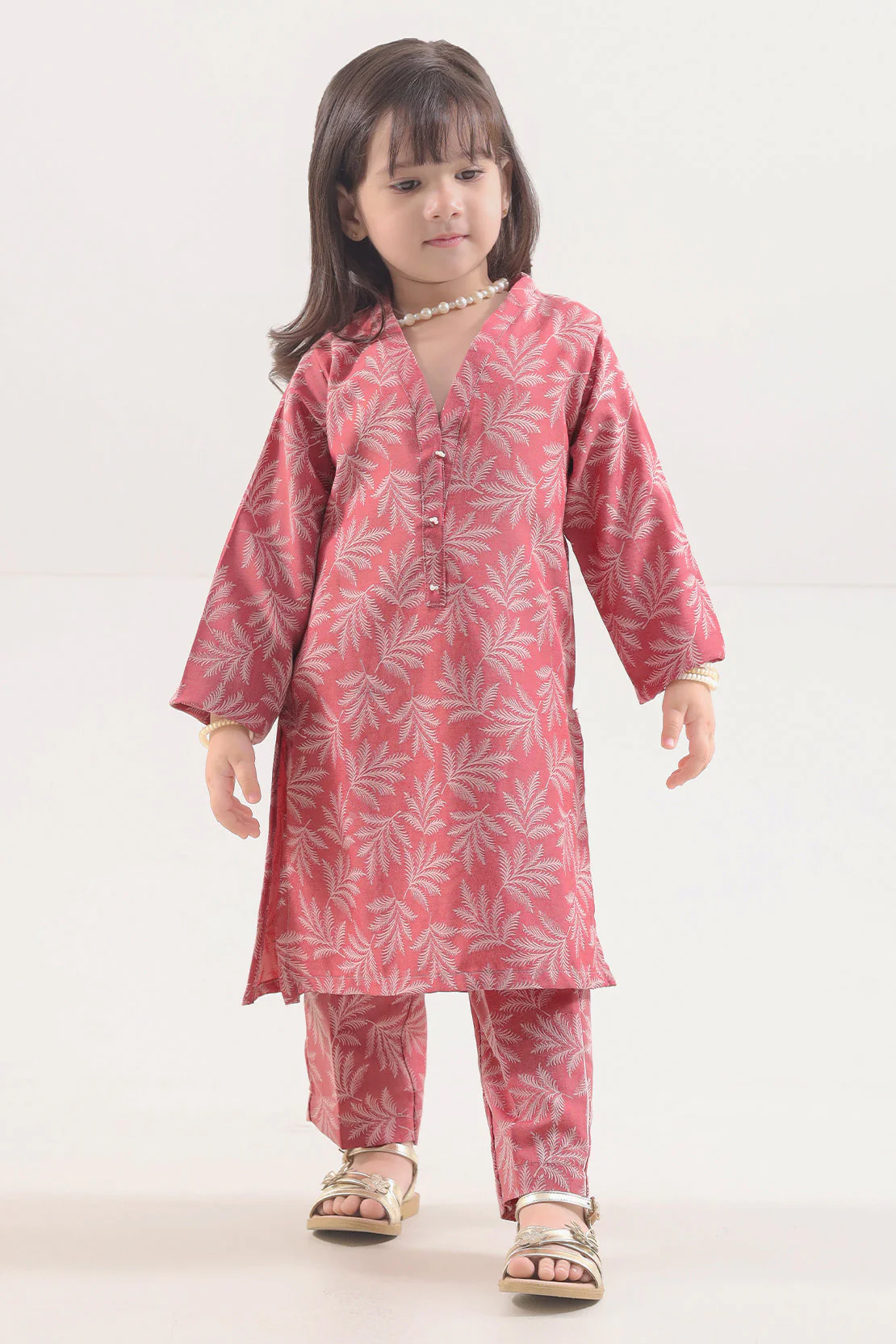 Stitched Cotton Jacquard Shirt/trouser For Kids - Image 2