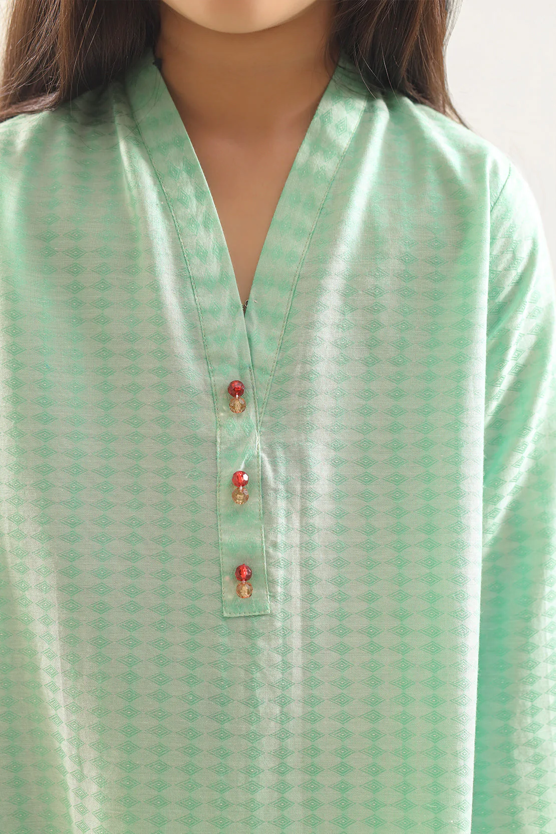 Stitched Cotton Jacquard Shirt/trouser For Kids - Image 5