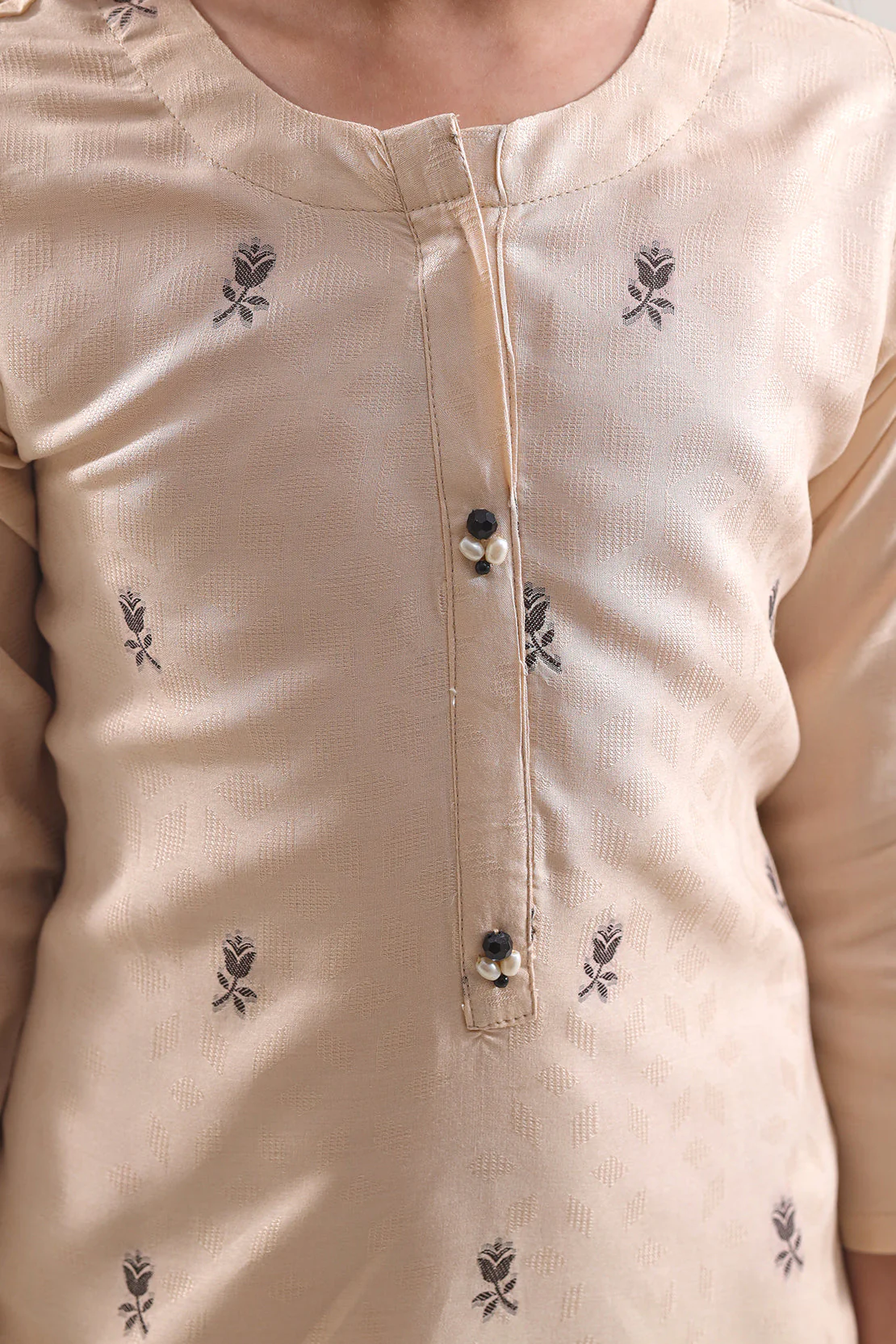 Stitched Cotton Jacquard Shirt/trouser For Kids - Image 3