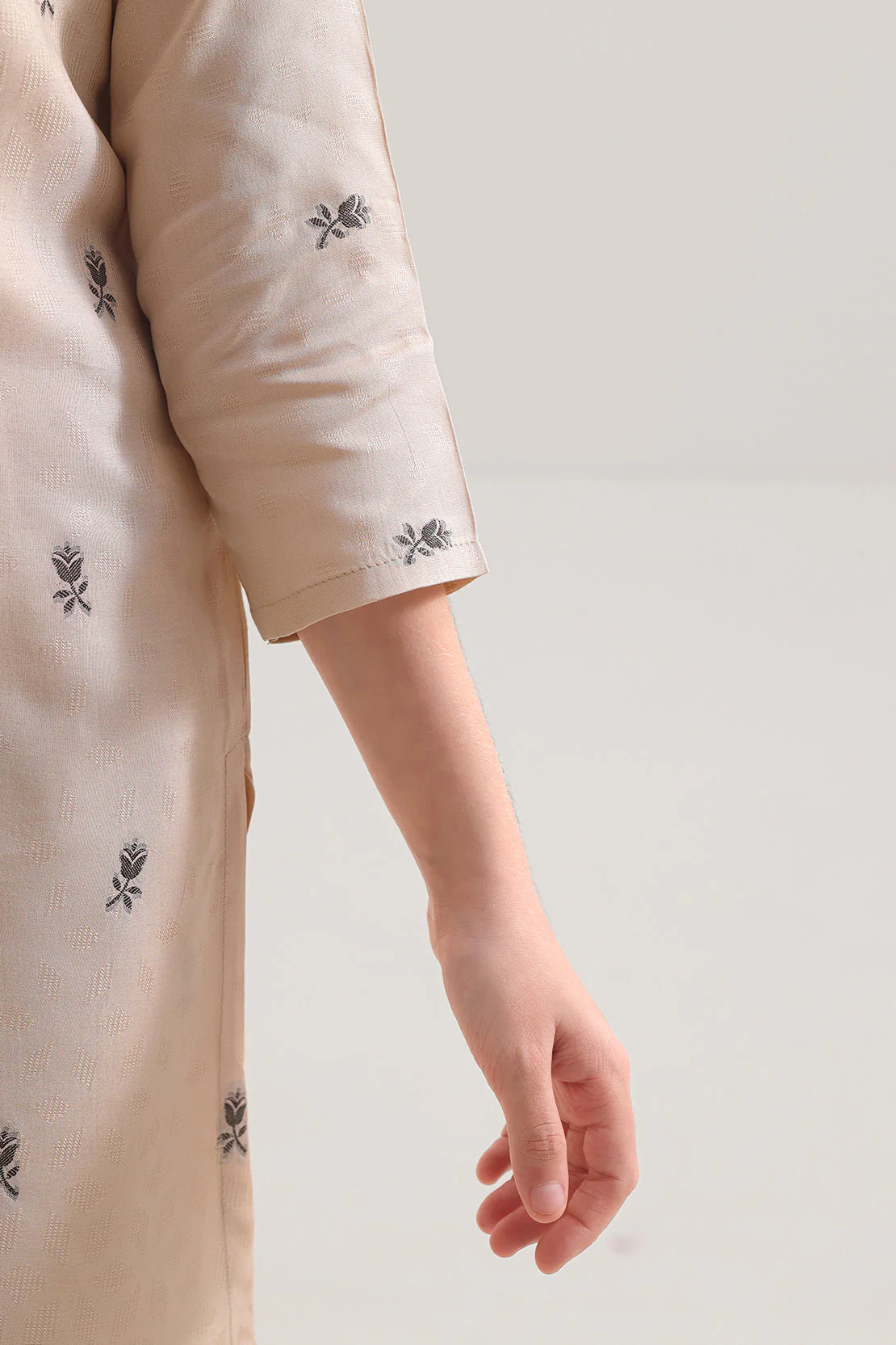 Stitched Cotton Jacquard Shirt/trouser For Kids - Image 4
