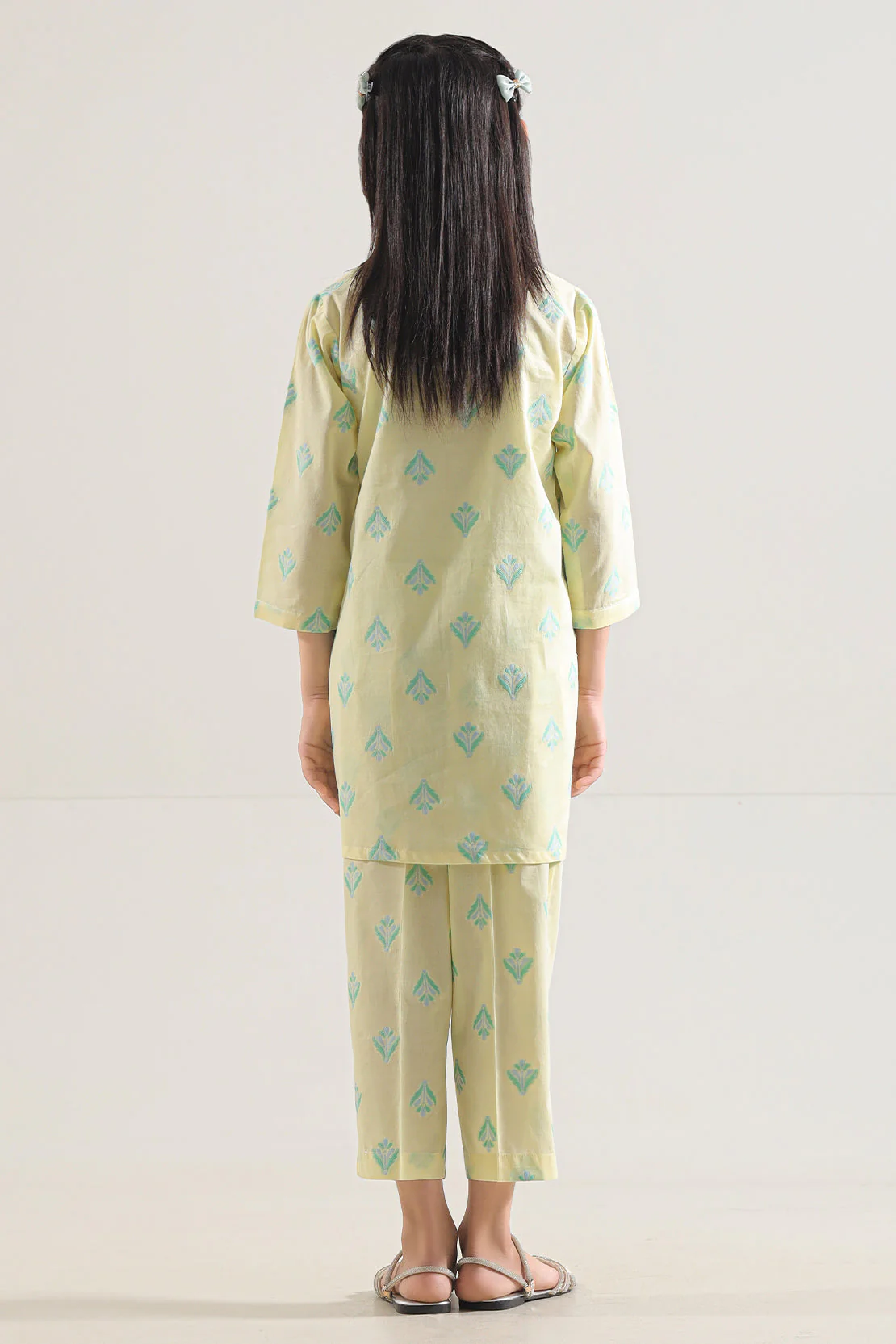 Stitched Cotton Jacquard Shirt/trouser For Kids - Image 2