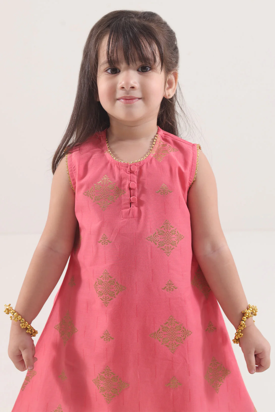 Stitched Cotton Jacquard Shirt/trouser For Kids - Image 5