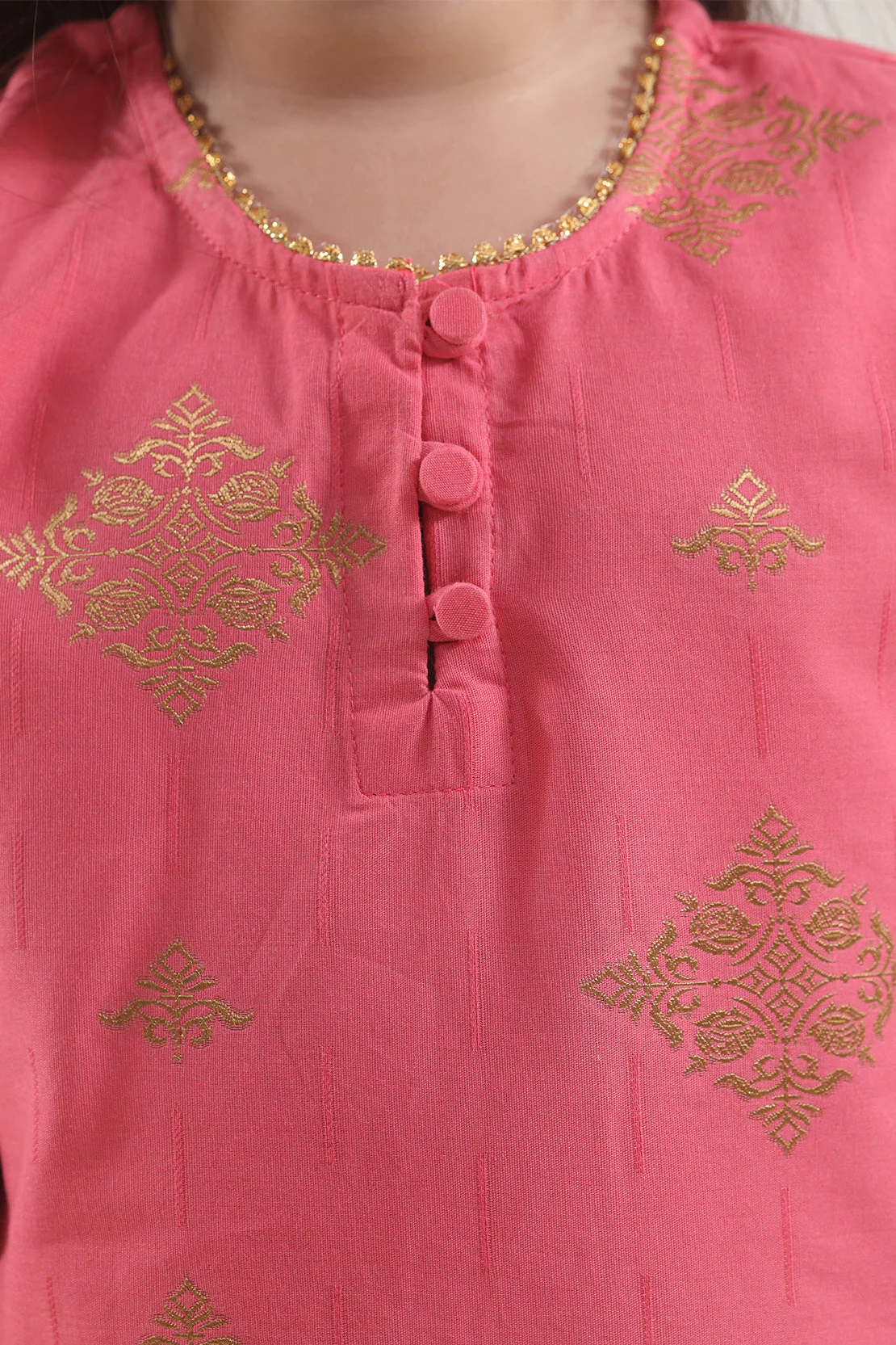Stitched Cotton Jacquard Shirt/trouser For Kids - Image 6