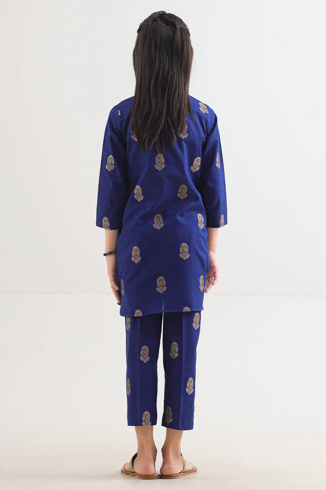 Stitched Cotton Jacquard Shirt/Trouser For Kids - Image 5