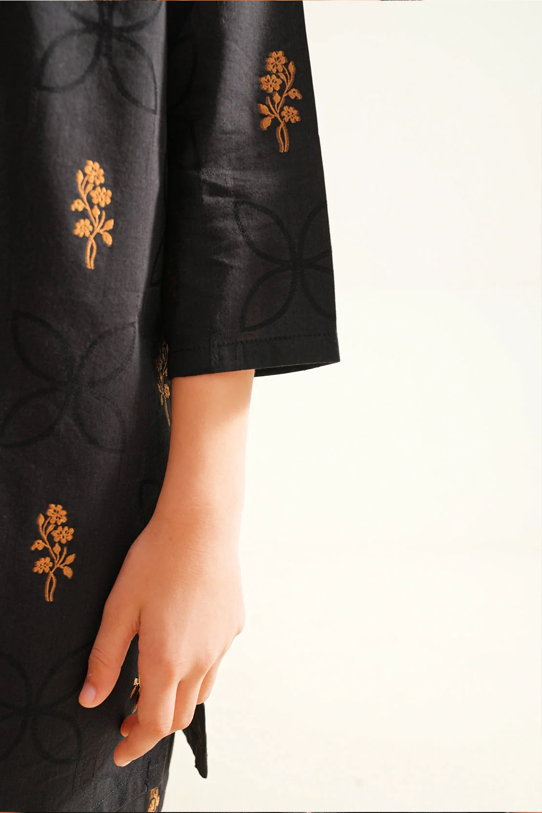 Stitched Cotton Jacquard Shirt/trouser For Kids - Image 5