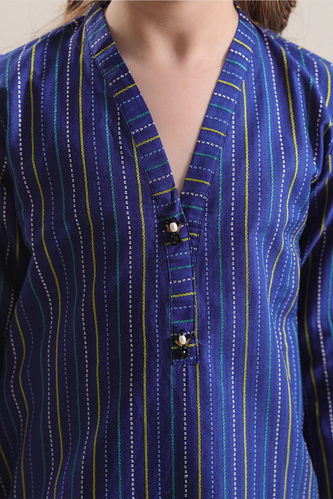 Stitched Cotton Jacquard Shirt/trouser For Kids - Image 4