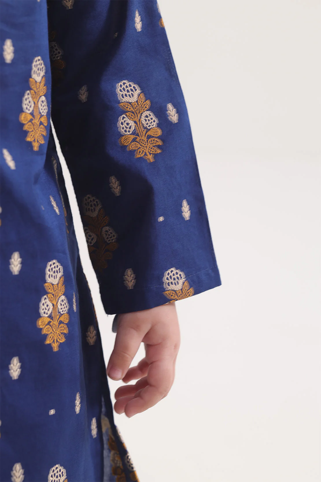 Stitched Cotton Jacquard Shirt/trouser For Kids - Image 4
