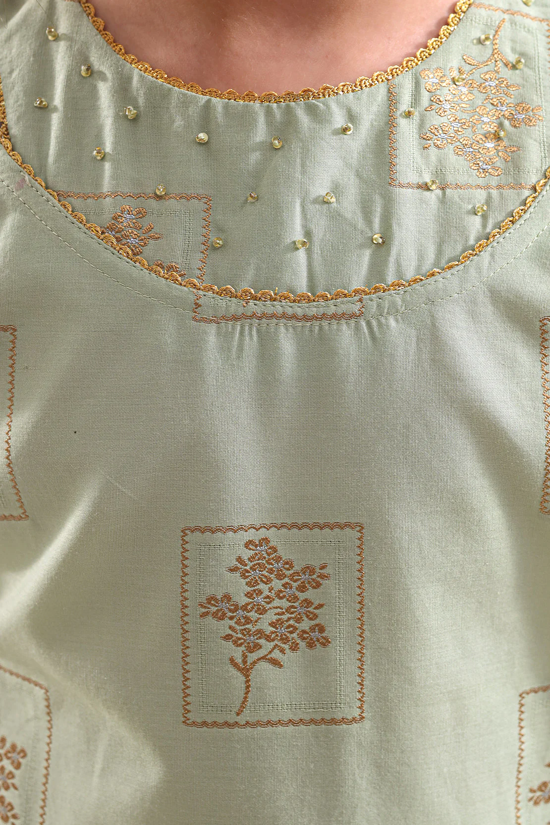 Stitched Cotton Jacquard Shirt/trouser For Kids - Image 4
