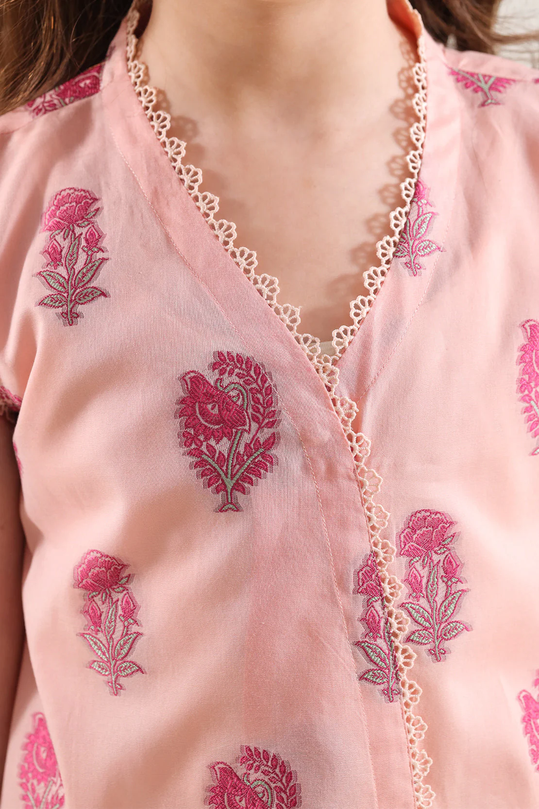 Stitched Cotton Jacquard Shirt/trouser For Kids - Image 3
