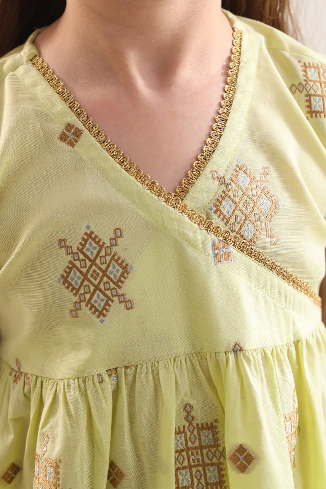 Stitched Cotton Jacquard Shirt/trouser For Kids - Image 4