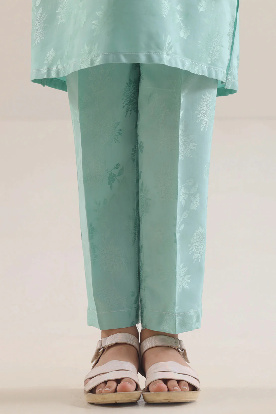 Stitched Cotton Jacquard Shirt/Trouser For Kids - Image 5